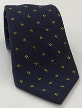 Yellow Gold on Midnight Blue Pattern Wool  Tie GPWT-1